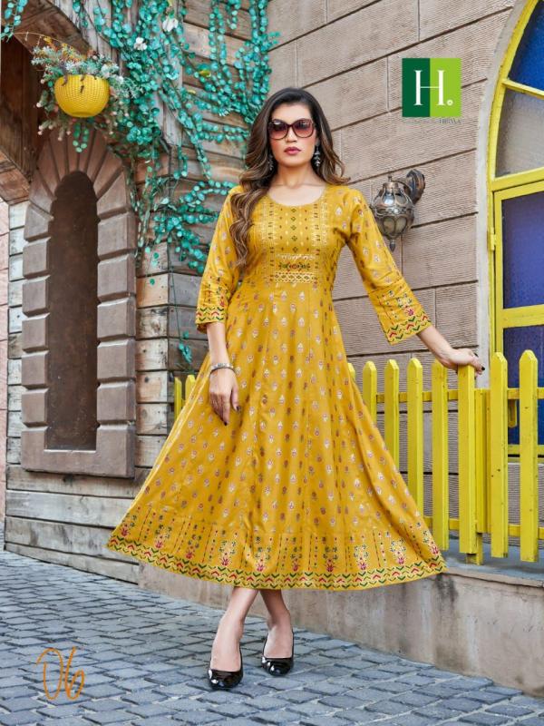 Hirwa Samantha Vol 4 Ethnic Long Rayon Anaraklai Kurti Collection